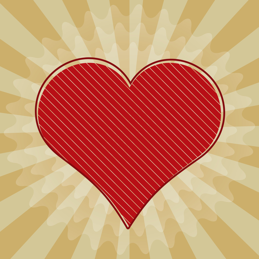 Vector Valentine background with red heart. - Vector, Image