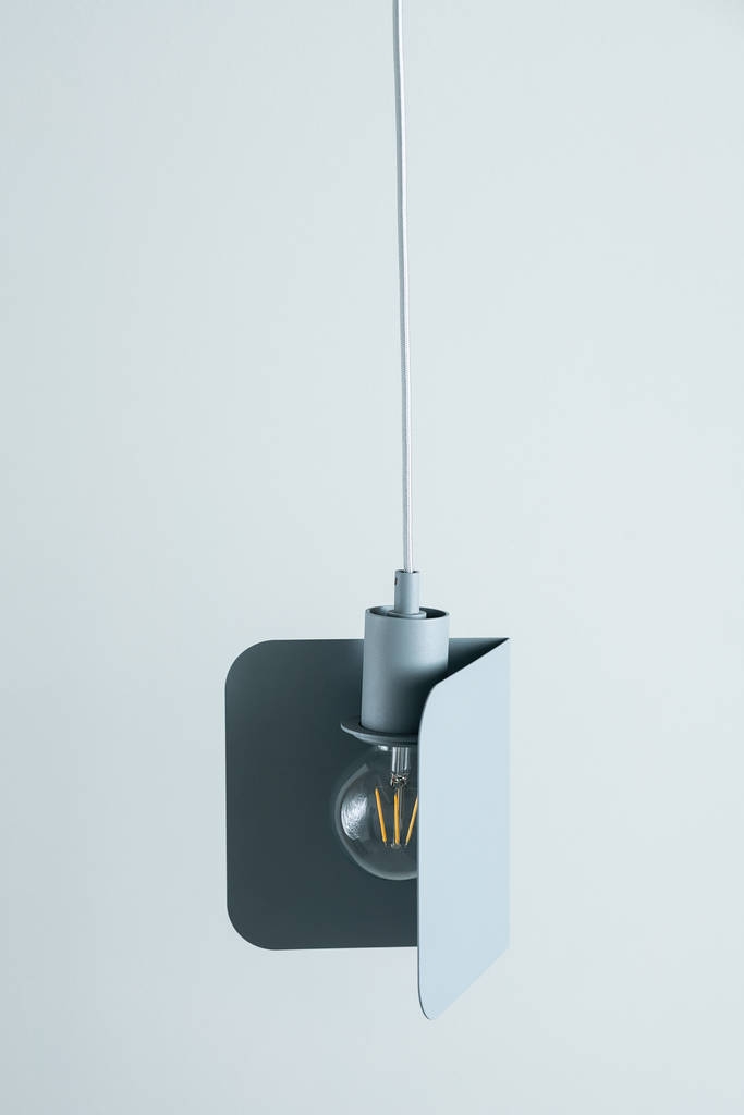 Lámpara colgante de metal gris-azul edison
 - Foto, Imagen