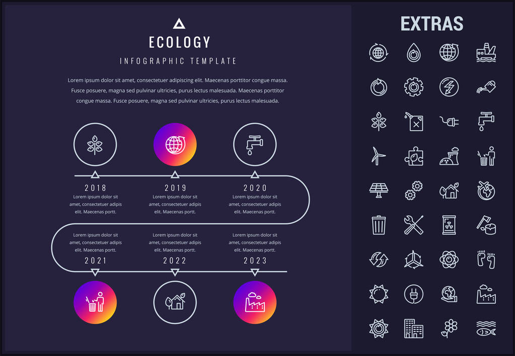 Ökológia infographic sablon, elemek és ikonok. - Vektor, kép