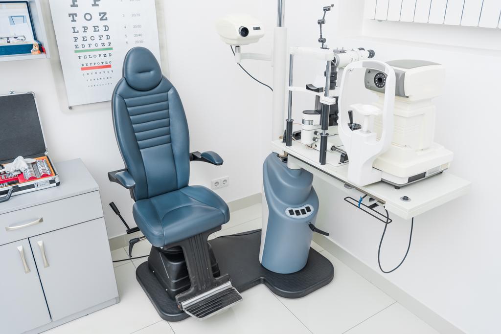 professional ophthalmic clinic with slit lamp  - Photo, Image