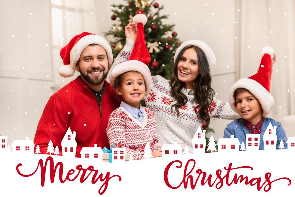 Família com presentes de Natal - Foto, Imagem