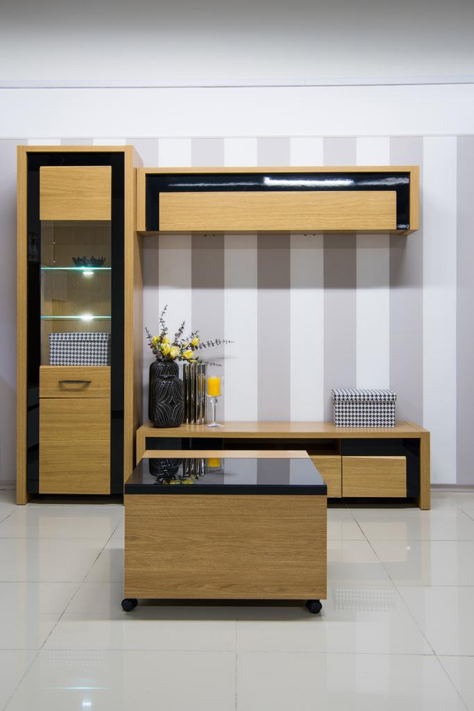 modern nappali szekrény és polcok belső - Fotó, kép