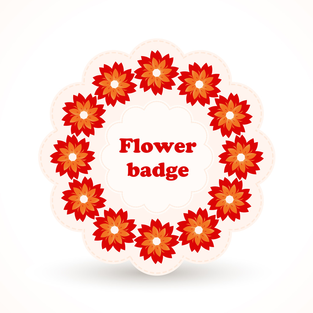 Badge vectoriel avec fleurs
. - Vecteur, image