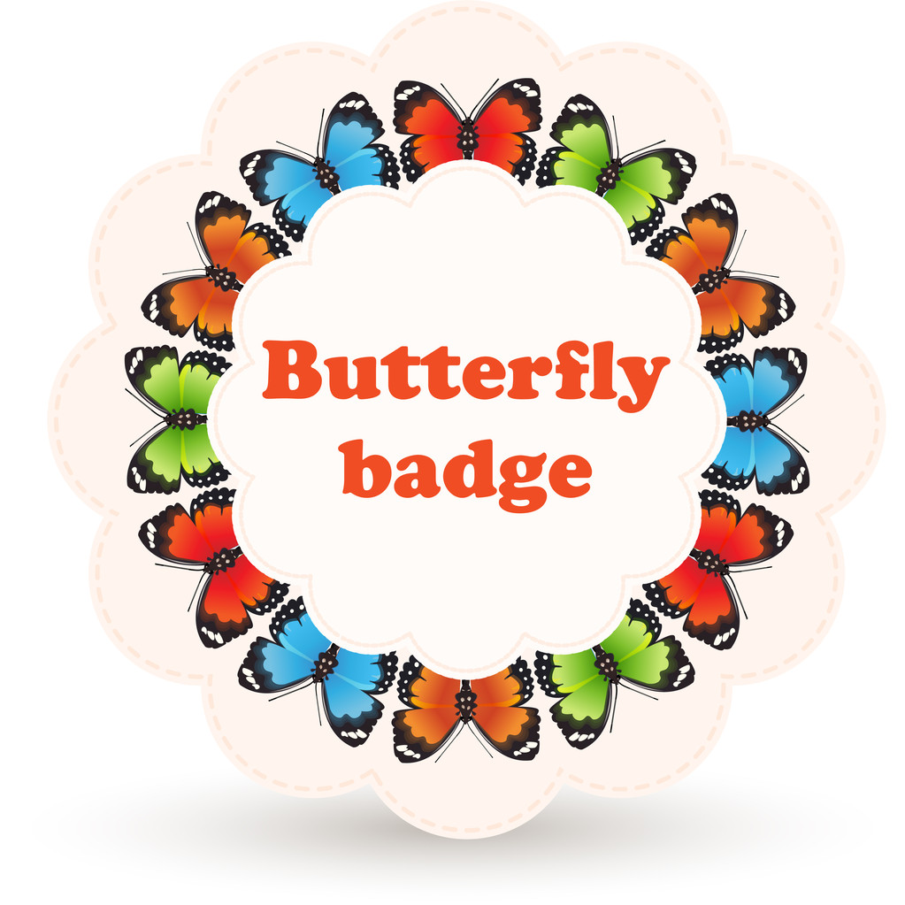 Colorato distintivo vettoriale con farfalle
. - Vettoriali, immagini