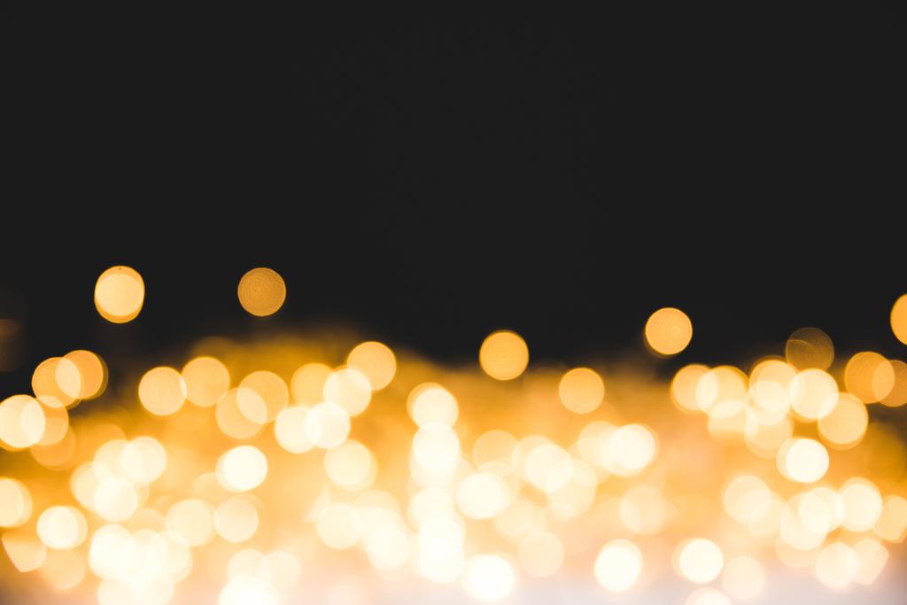festive bright lights on dark christmas background - Photo, Image