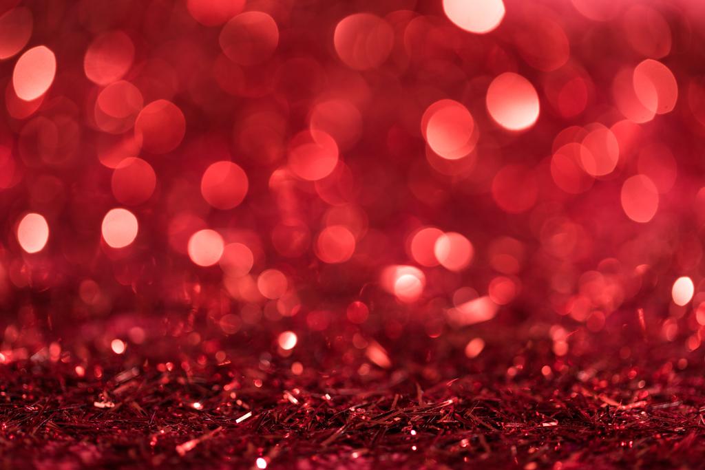 Christmas Background With Red Bright Blurred Confetti Free Stock Photo and  Image