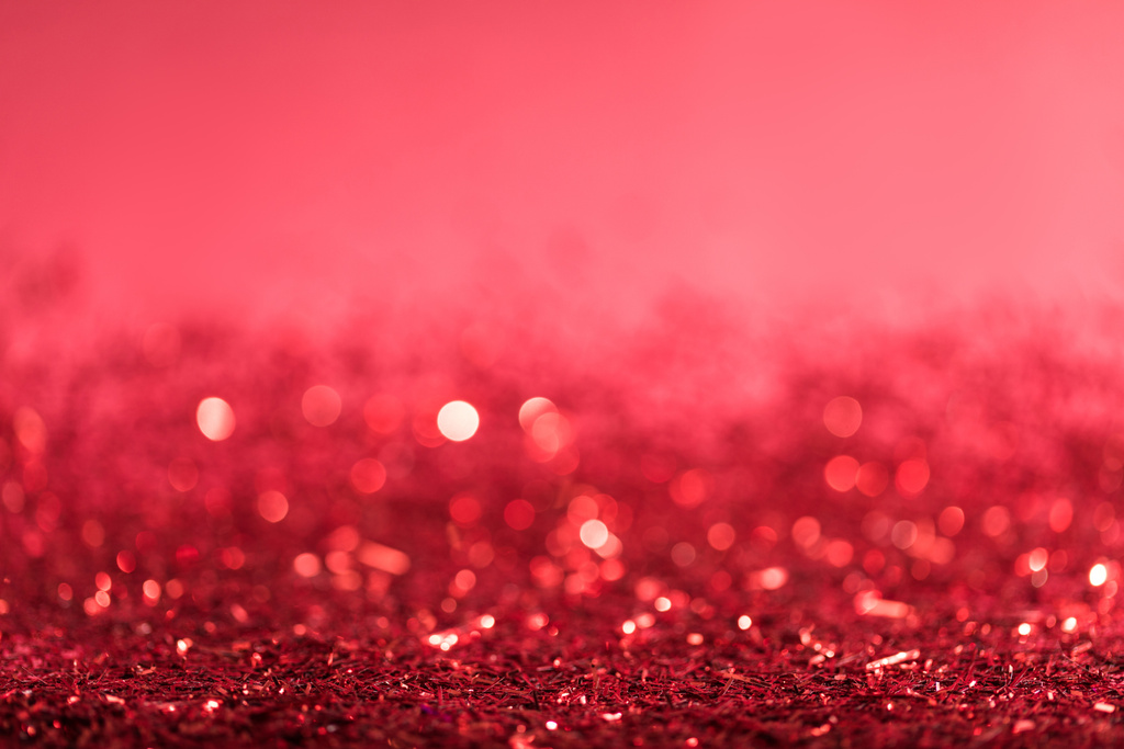 fond de Noël avec confettis rouges brillants avec bokeh
 - Photo, image