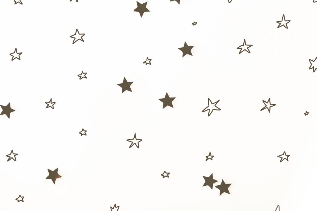 fundo sem costura com natal estrelas douradas, isolado em branco
 - Foto, Imagem
