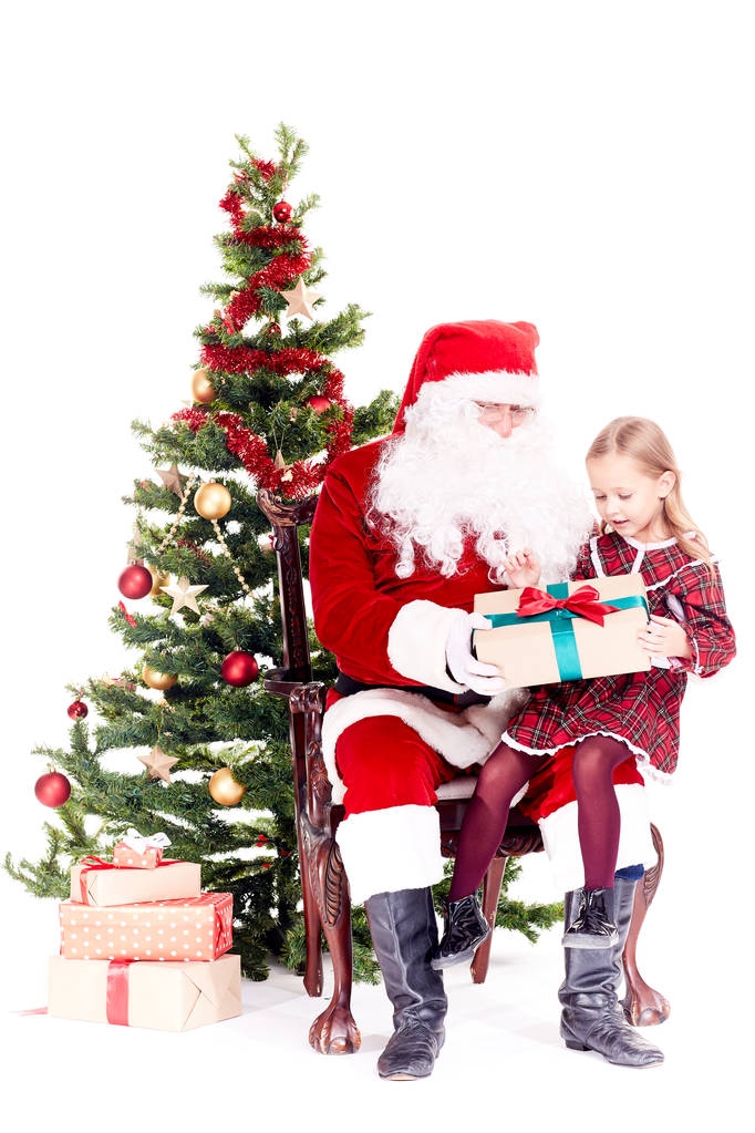 Getting gift from Santa Claus - Photo, Image