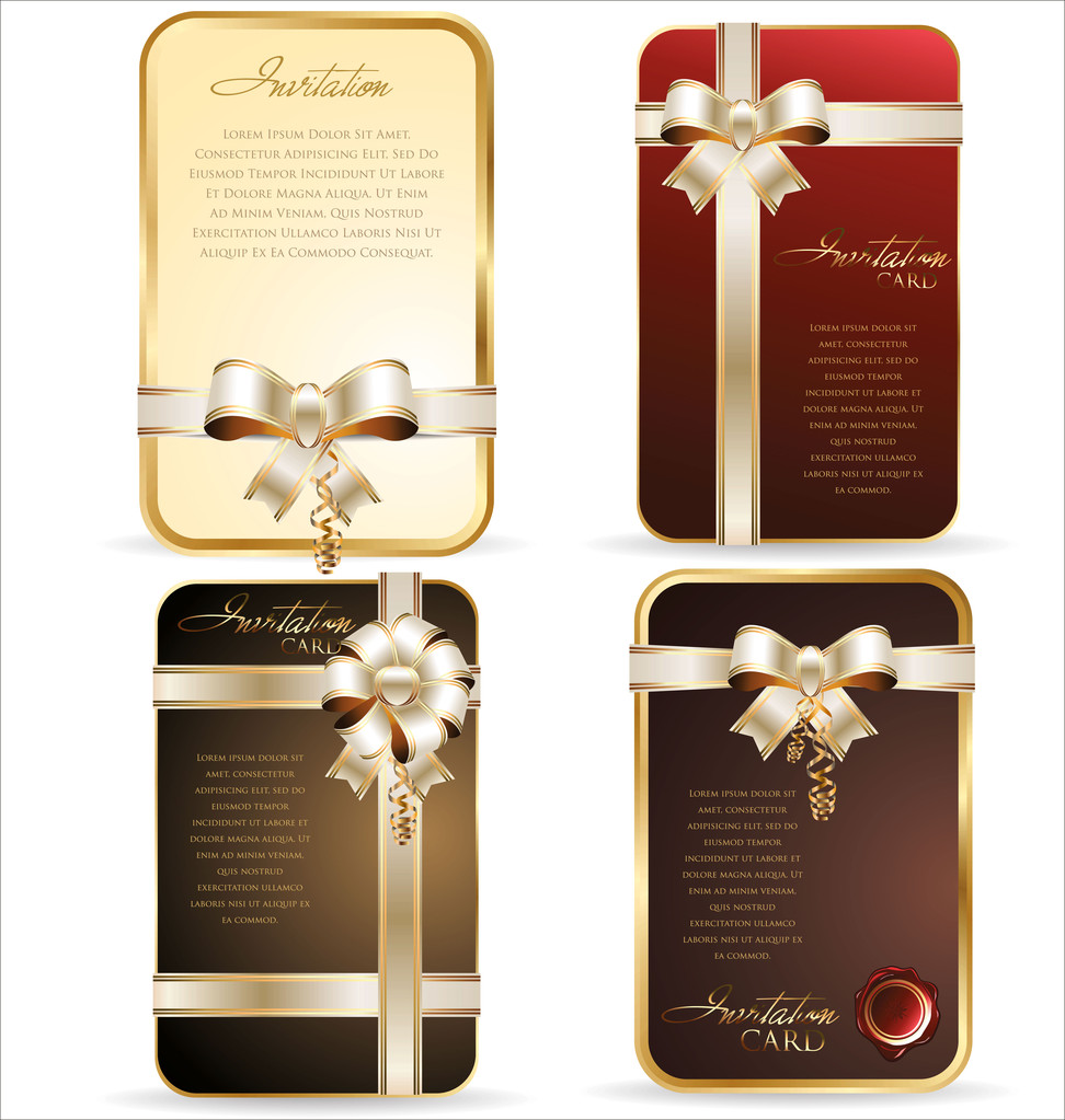 Geschenkkarte mit weißem und goldenem Band, Hintergrund - Vektor, Bild