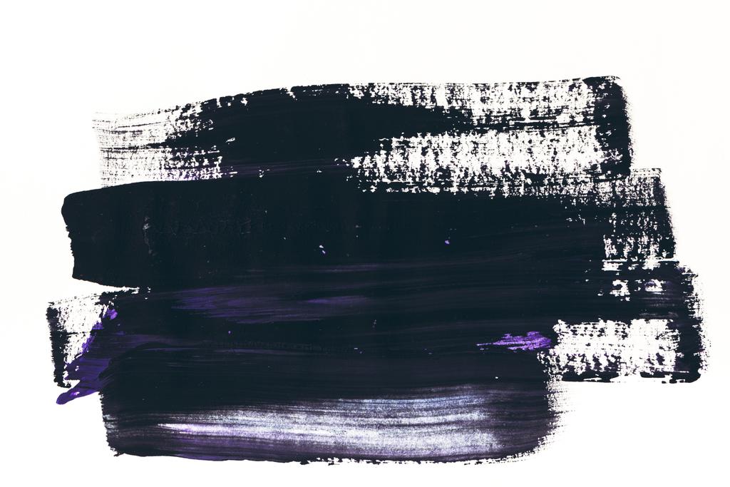 abstract painting with dark purple and black brush strokes on white - Photo, Image