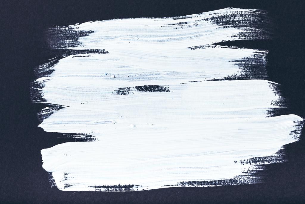 abstract painting with white brush strokes on black - Photo, Image