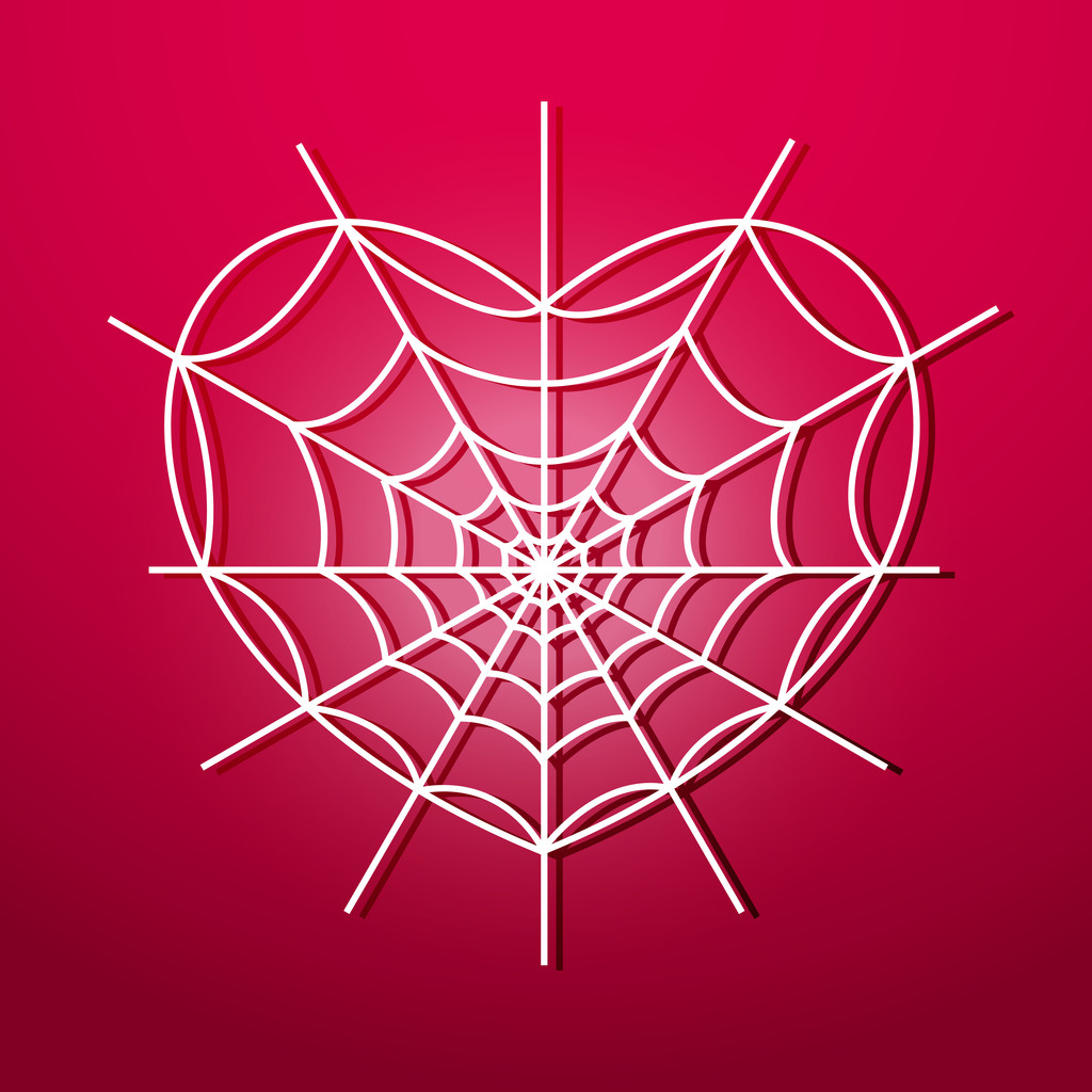 Toile d'araignée en forme de cœur. Illustration vectorielle
. - Vecteur, image