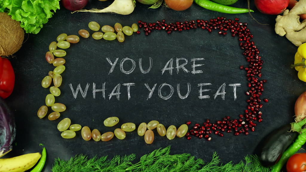 Sie sind, was Sie essen Obst Stop-Motion - Foto, Bild