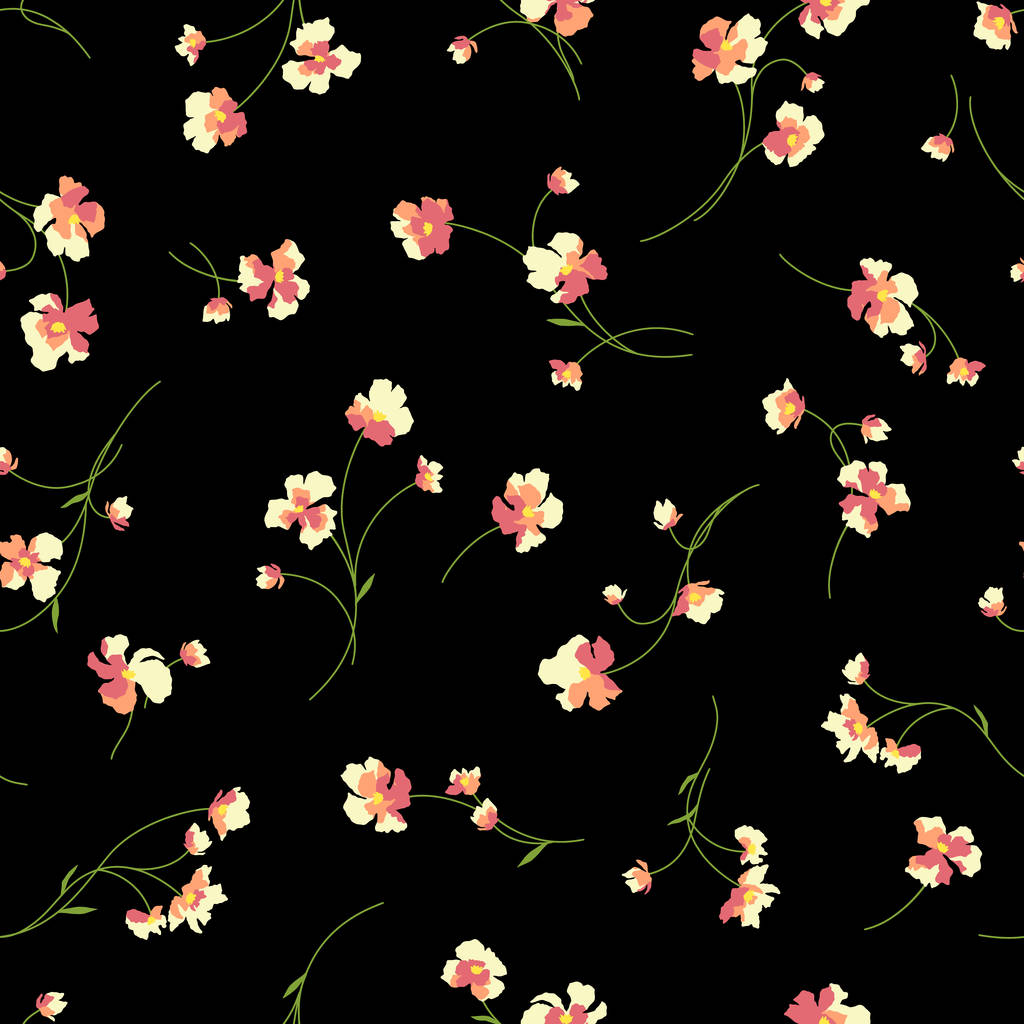 花のイラストのパターンです。Floweri を設計されたシームレスに継続 - ベクター画像