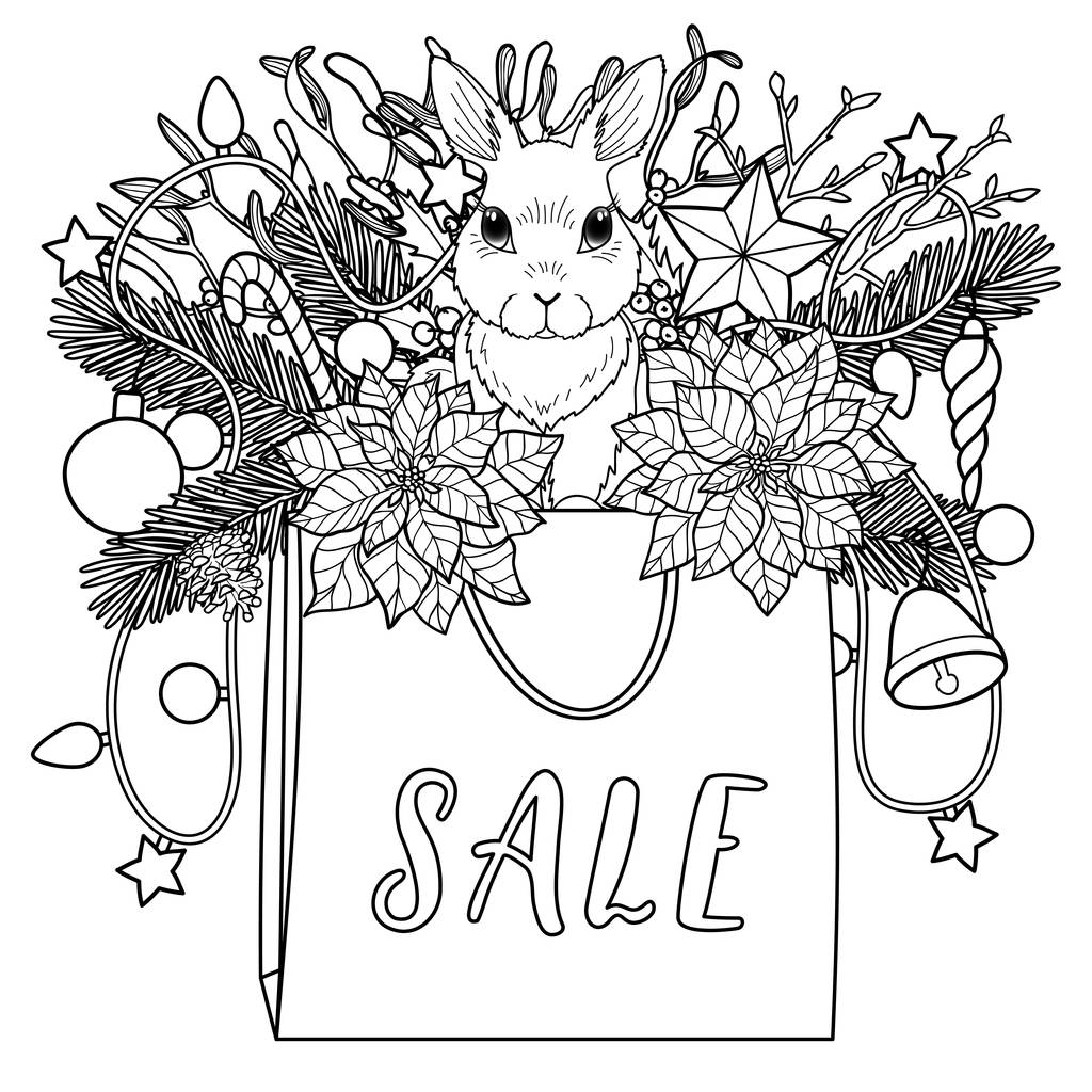 Sale Coloring Page - Vector, Image
