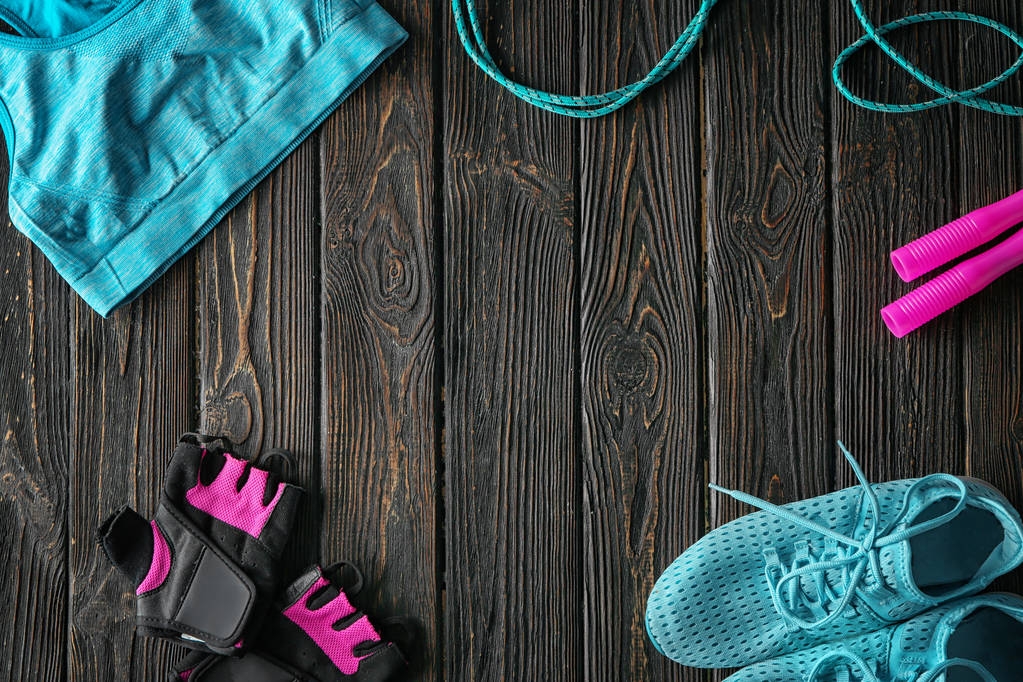 Jumping rope, sneakers and gloves  - Photo, Image
