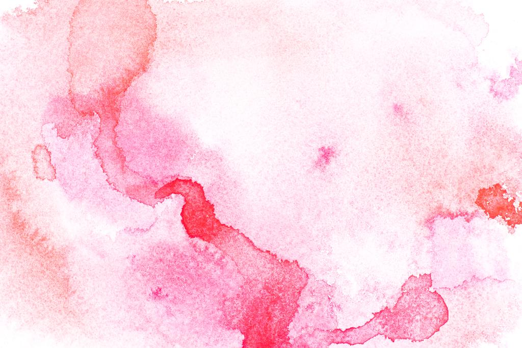 Abstract painting with red watercolour paint blots on white  - Photo, Image