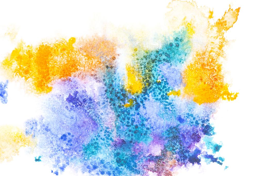 Abstract painting with colorful paint spots on white  - Photo, Image