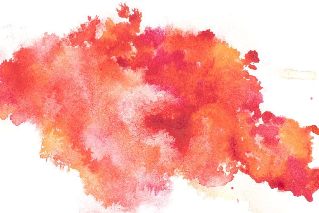 Абстрактний живопис з яскраво-червоними та помаранчевими фарбами на білому
  - Фото, зображення