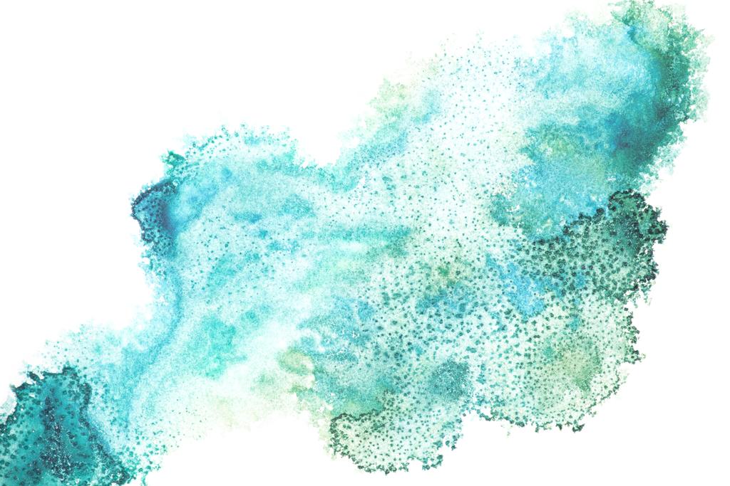Абстрактний живопис з яскраво-синіми плямами фарби на білому
  - Фото, зображення