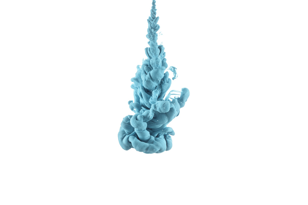 splash van blauwe verf, geïsoleerd op wit - Foto, afbeelding