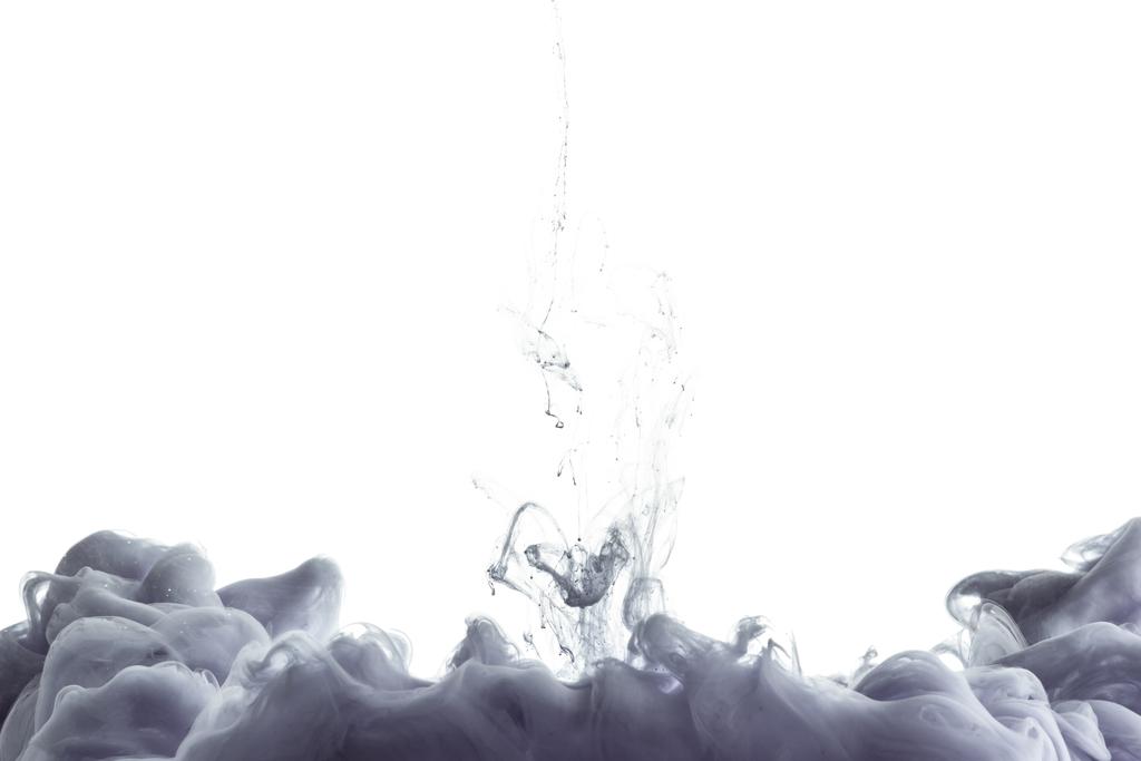 egyszínű szürke festék splash, elszigetelt fehér - Fotó, kép