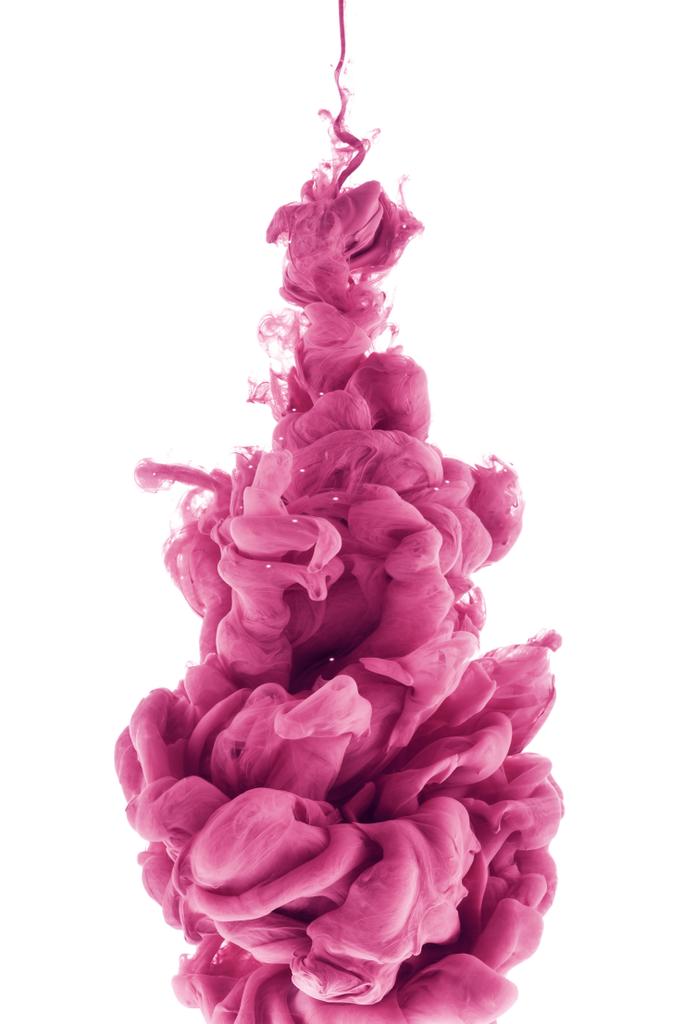 roze verf plons in water, geïsoleerd op wit - Foto, afbeelding