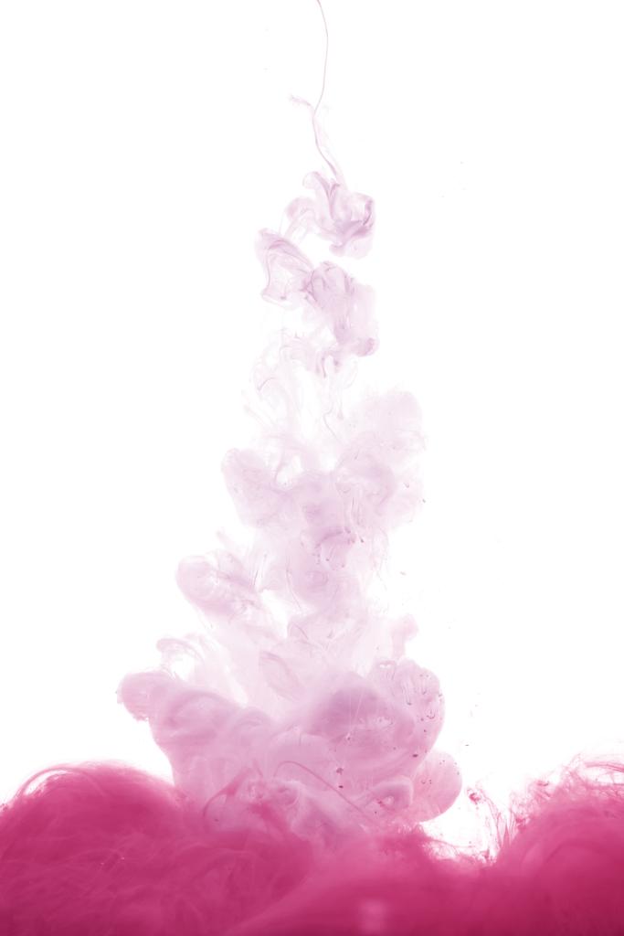 rosa Farbspritzer im Wasser, isoliert auf weiß - Foto, Bild