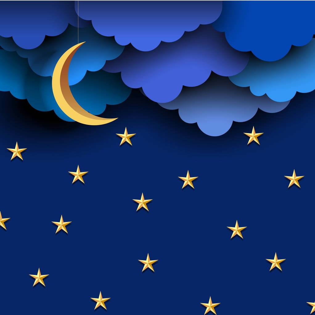 Nuages de papier sur le ciel nocturne
  - Vecteur, image