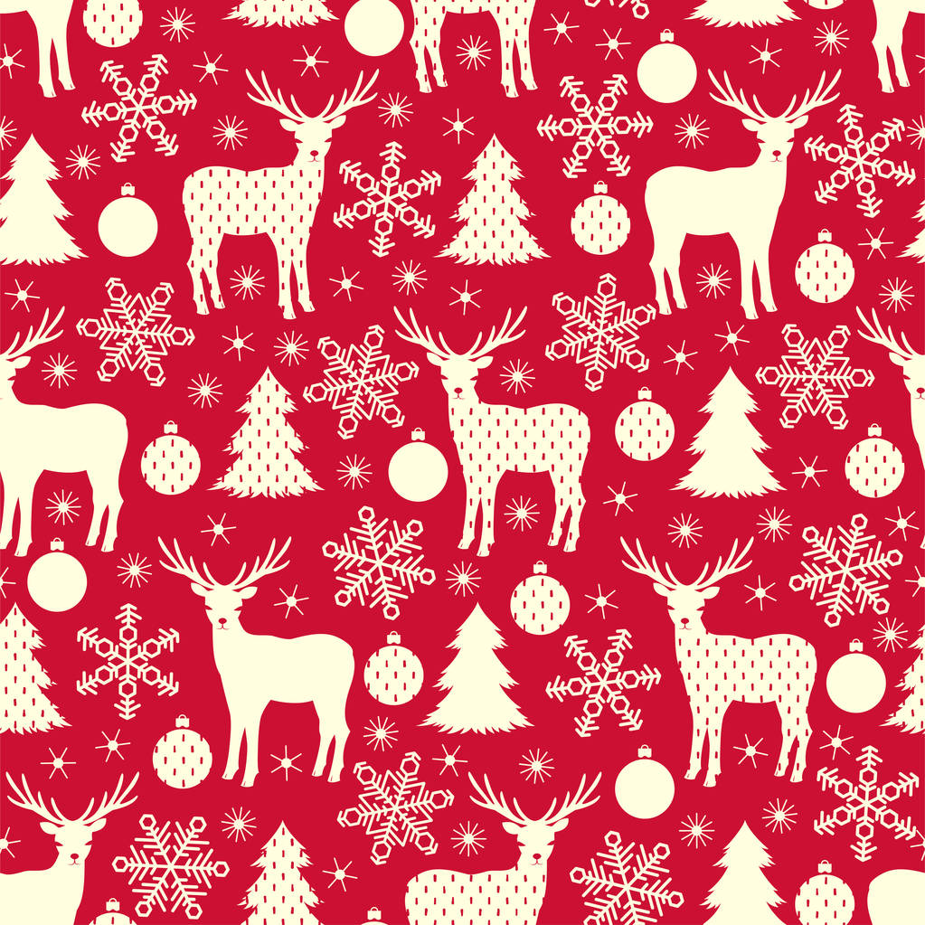 Rouge motif de Noël d'hiver sans couture. Fond vectoriel
 - Vecteur, image