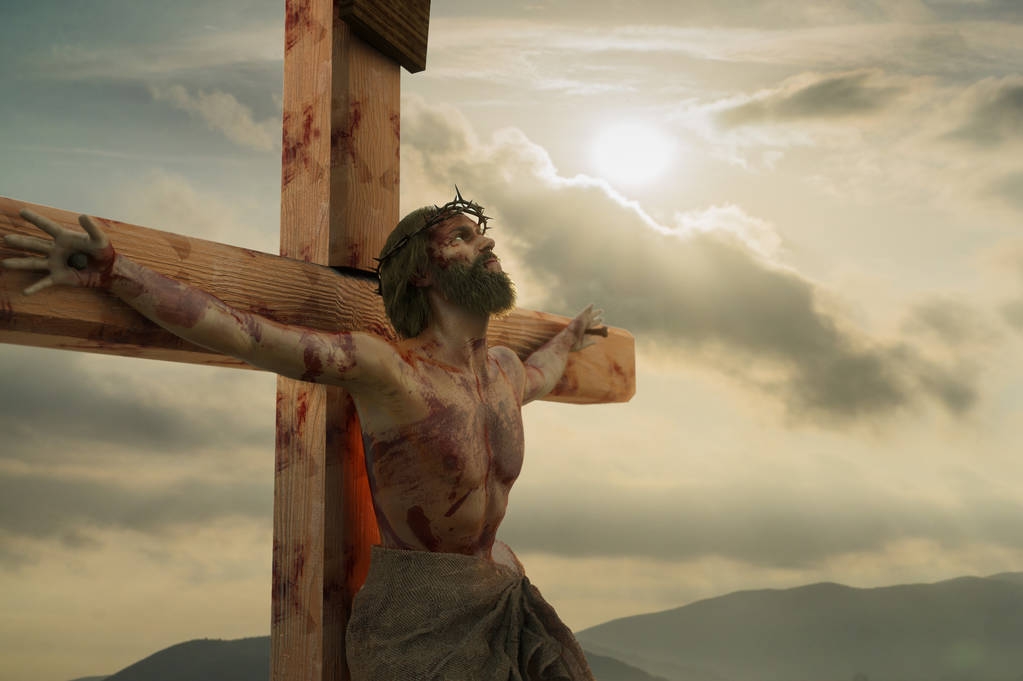 Ilustração 3D de Jesus Cristo na cruz - Foto, Imagem