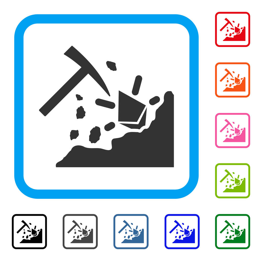 Ethereum bányászati kalapács keretes ikon - Vektor, kép