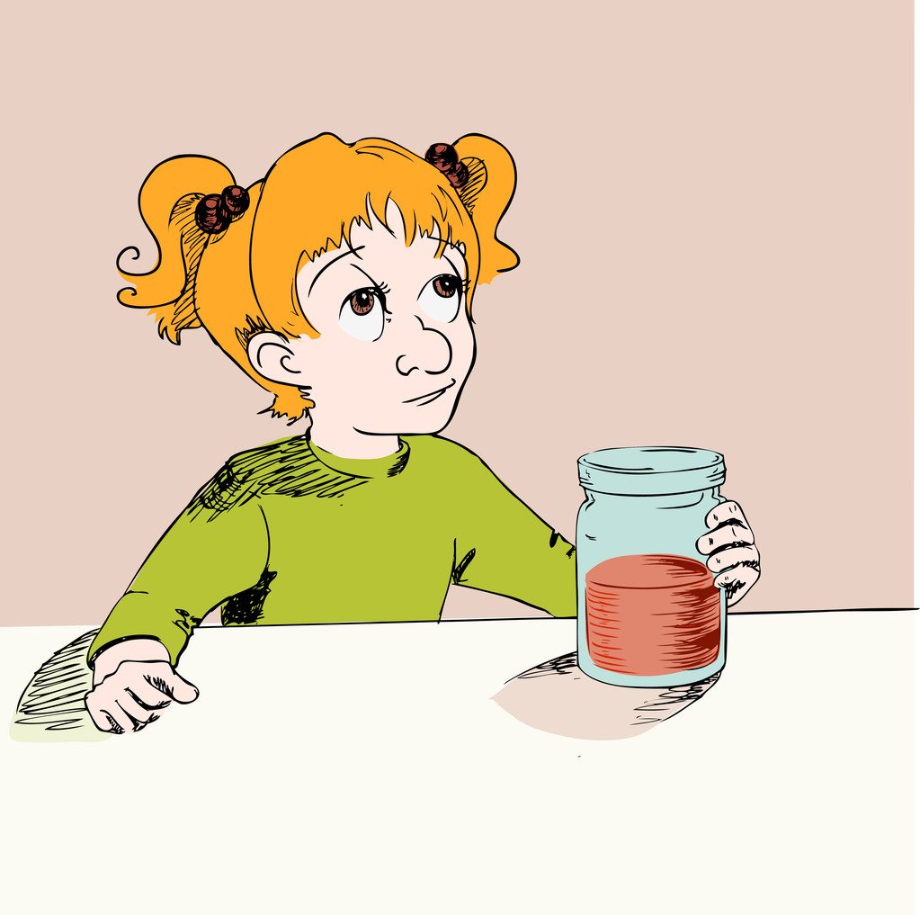 dívka s marmeládou. vektorové ilustrace. - Vektor, obrázek