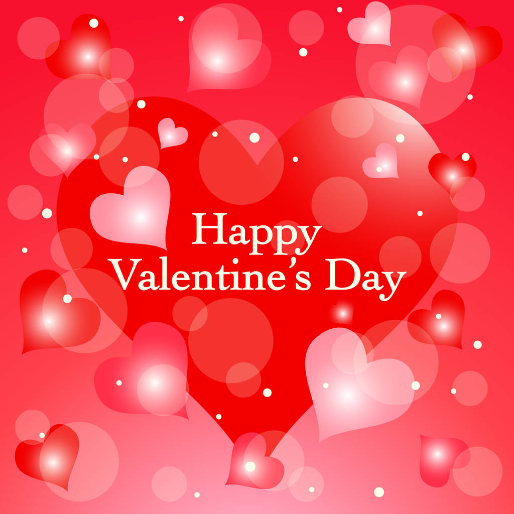 バレンタインの日の愛の背景。ロマンチックな赤いハートの背景 - ベクター画像