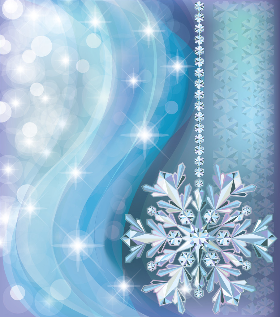 ベクトル イラスト ダイヤモンド雪で冬の背景 - ベクター画像