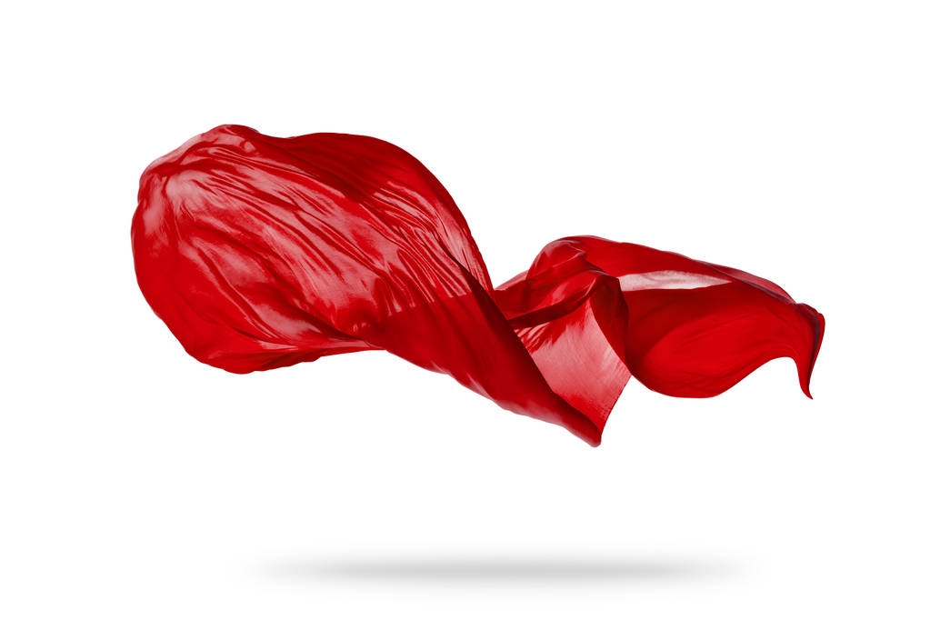 Paño rojo elegante liso aislado sobre fondo blanco
 - Foto, imagen