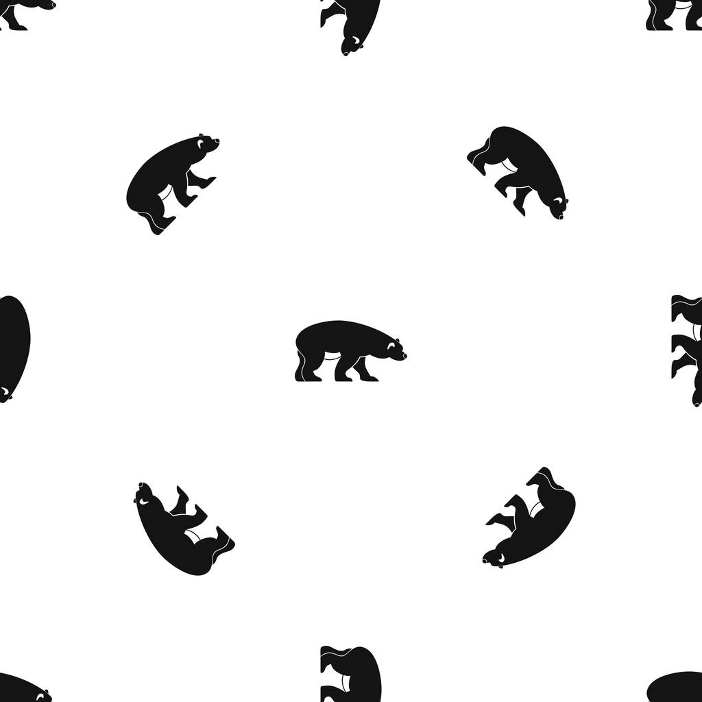 Padrão de urso sem costura preto
 - Vetor, Imagem