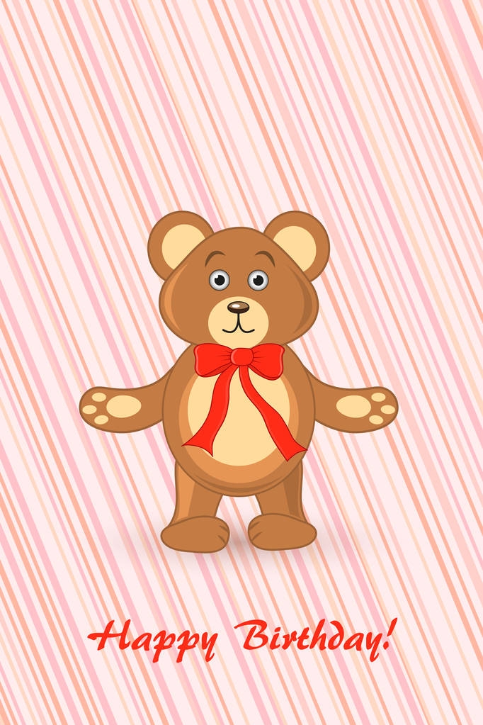 Bear teddy. z życzeniami wszystkiego najlepszego - Wektor, obraz