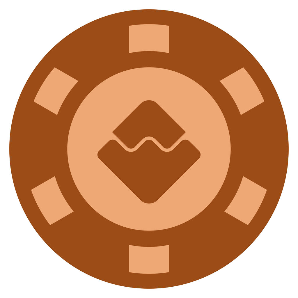 Waves Currency Copper Casino Chip - Vector, Image