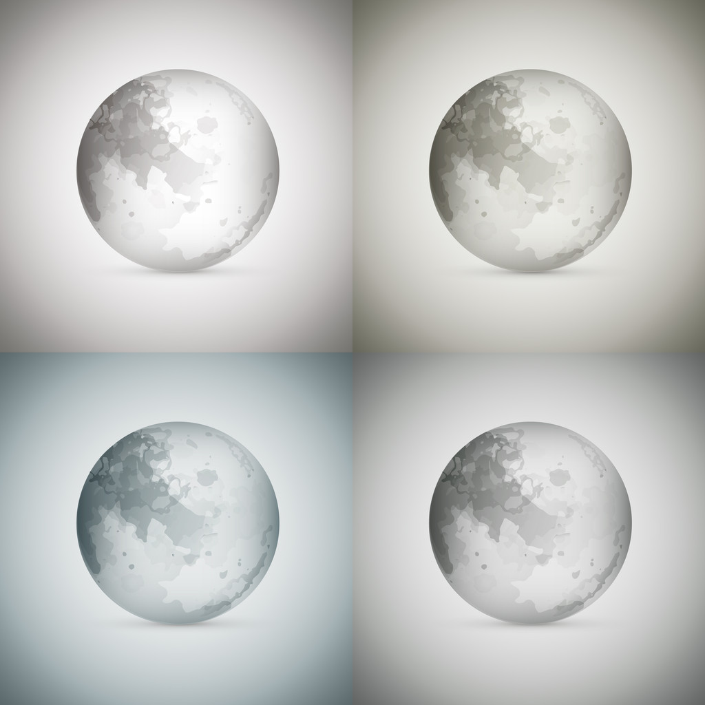 Vector ilustración de cuatro lunas transparentes
. - Vector, imagen