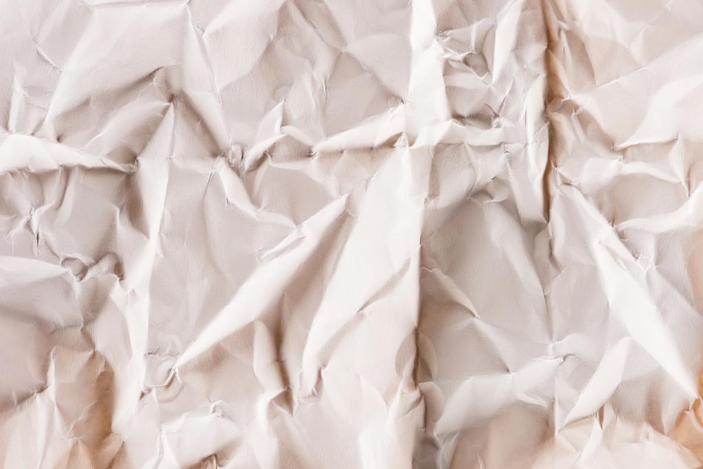 close-up shot of white crumpled paper for background - Photo, Image