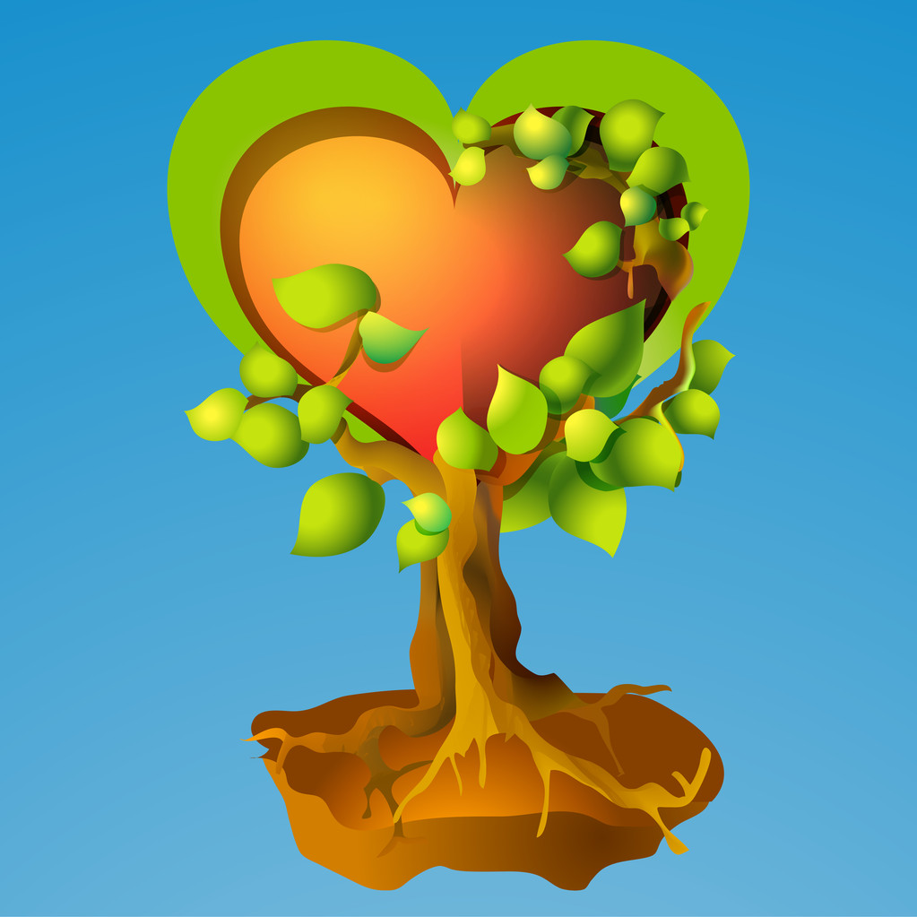 Ilustración vectorial del árbol del corazón
. - Vector, imagen