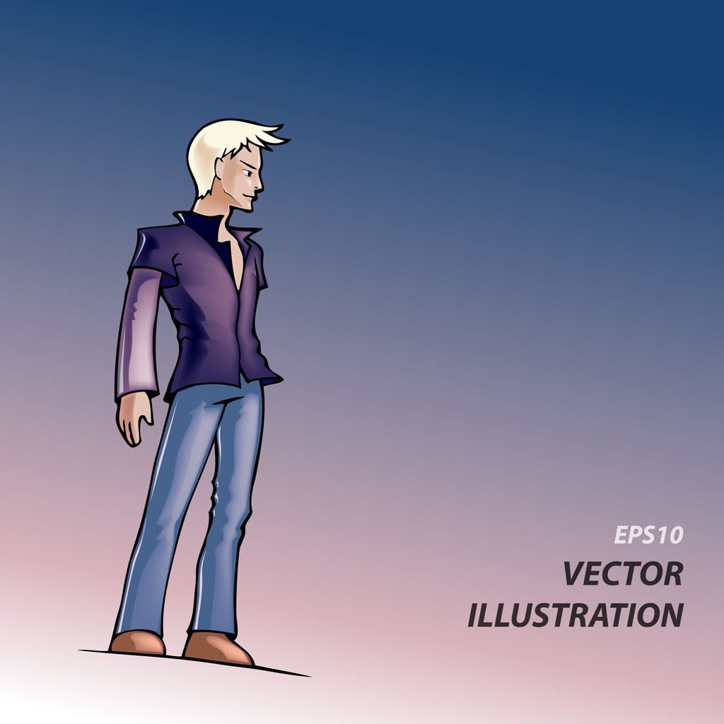 Ilustración vectorial de un hombre rubio
. - Vector, Imagen