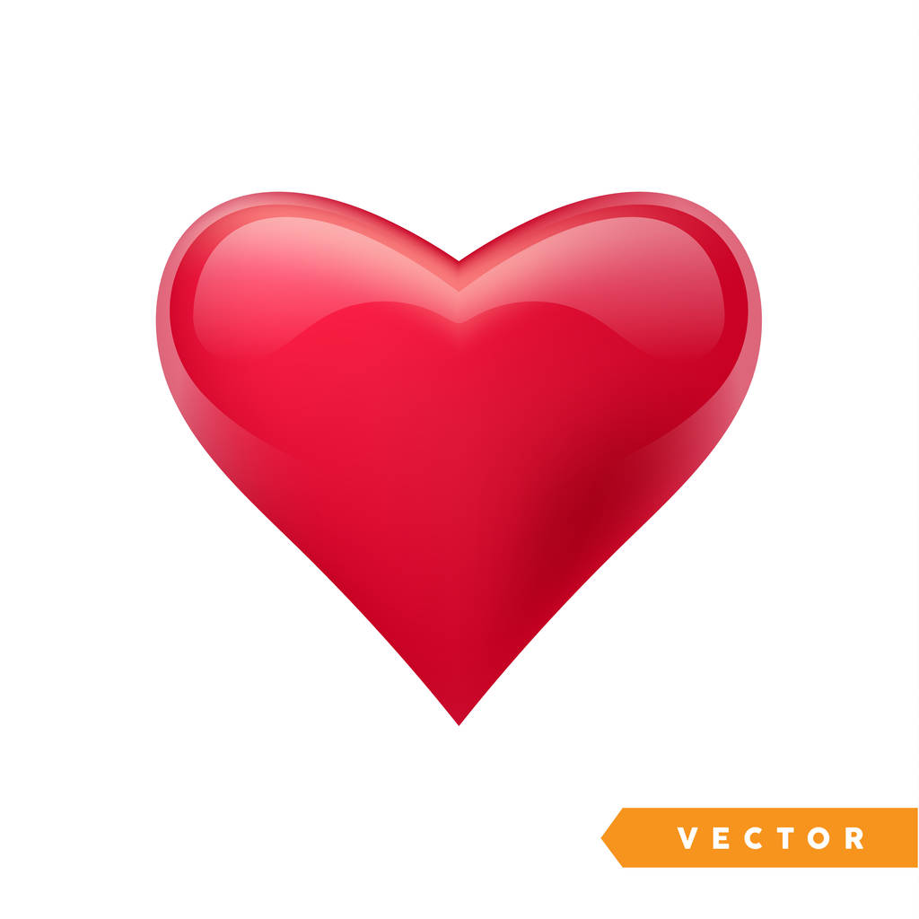 Corazón rojo realista de San Valentín. Ilustración vectorial
 - Vector, Imagen