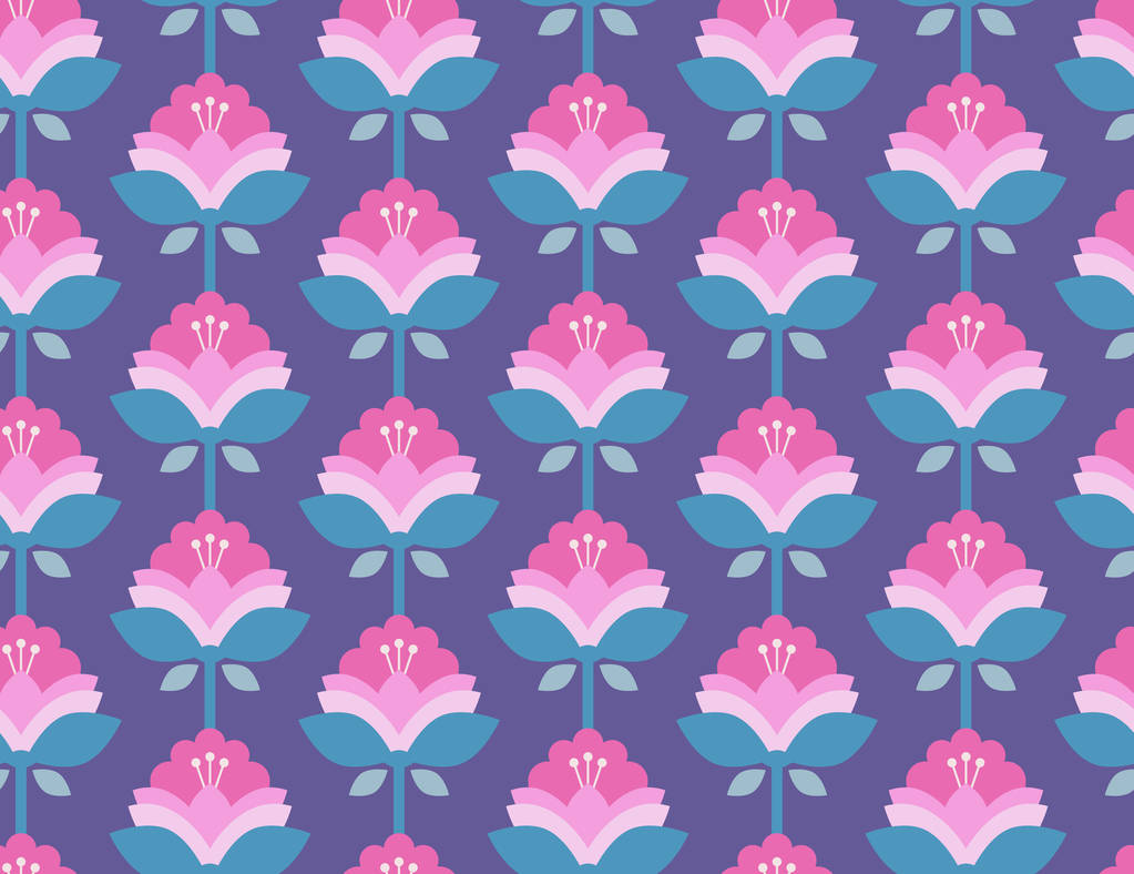 naadloze retro patroon met bloemen - Vector, afbeelding