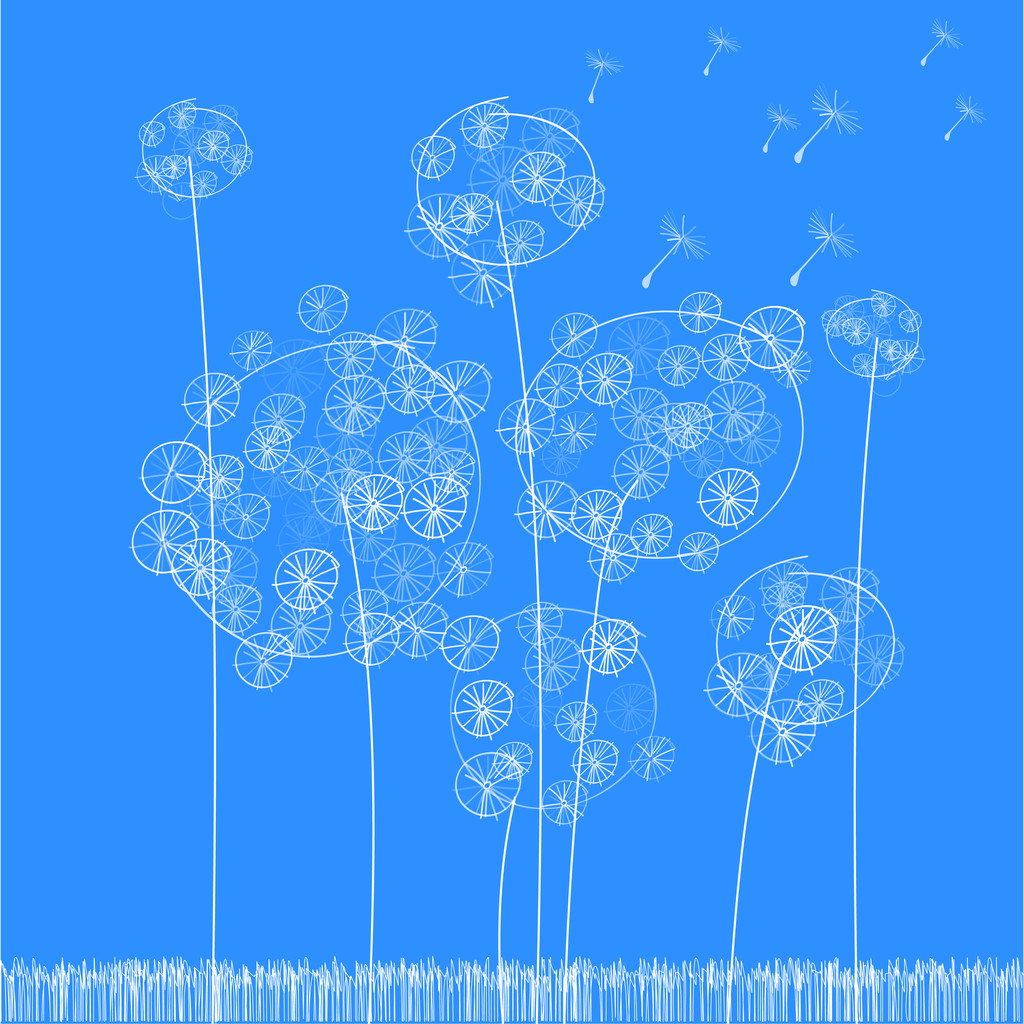 Vector background with dandelion. - Vector, Image