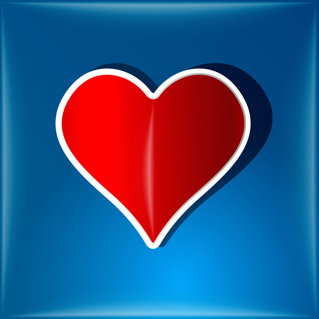 Símbolo cardíaco no rótulo de vidro
 - Foto, Imagem