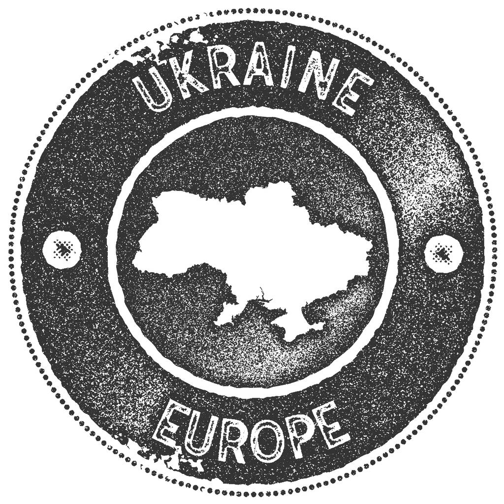 Ukraine map vintage stamp Retro style handmade label badge or element for travel souvenirs Dark - Vector, Image