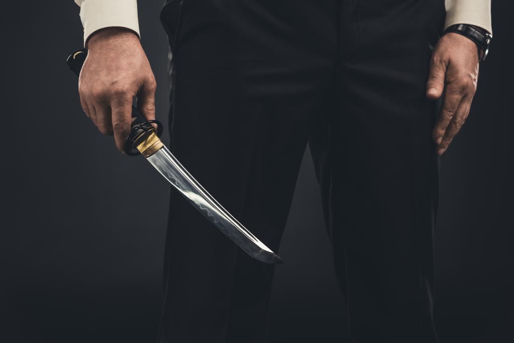 περικοπεί shot της yakuza μέλος με tanto μαχαίρι - Φωτογραφία, εικόνα